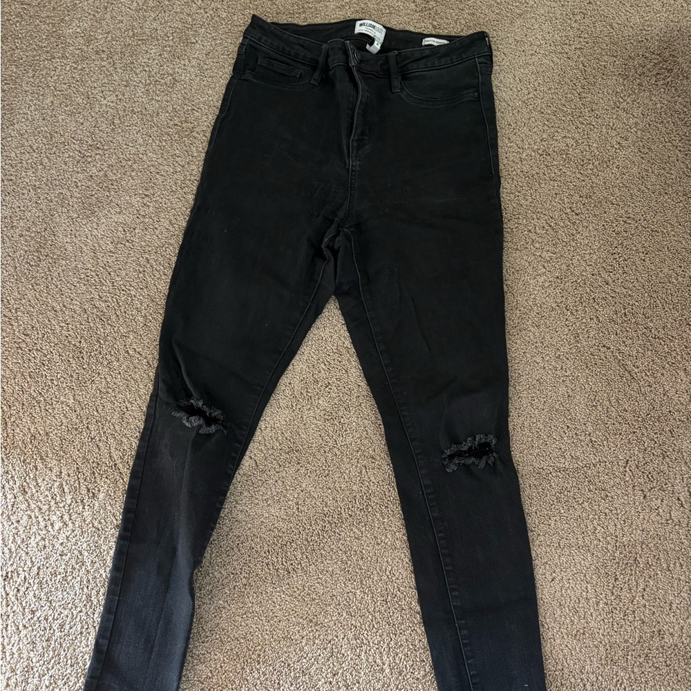 William Rast Black Ripped Skinny Jeans